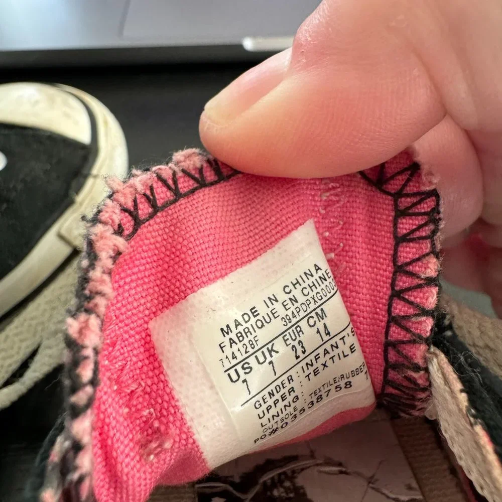 Converse Toddler All Star Double Tongue Shoes with Colorful Cheetah Print Sz 7